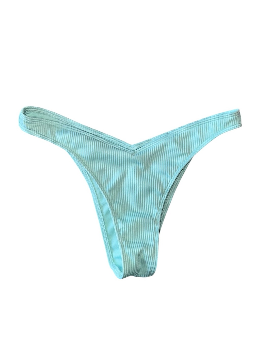 Hollister Ribbed Aqua V-Front Bikini Bottom Sz:Small